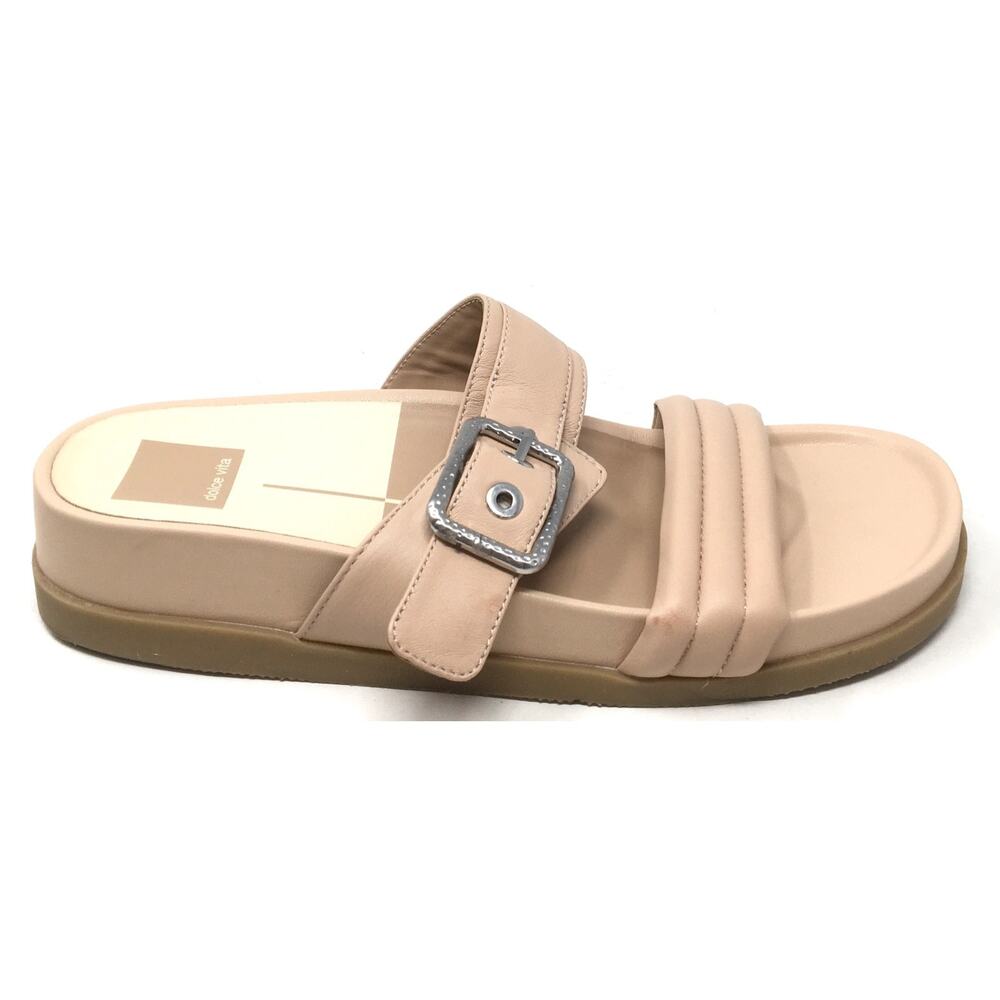 Dolce Vita Shaila Women's Sz 9 Cream Leather Buckle Strap Platform Slide Sandals - Picture 5 of 7